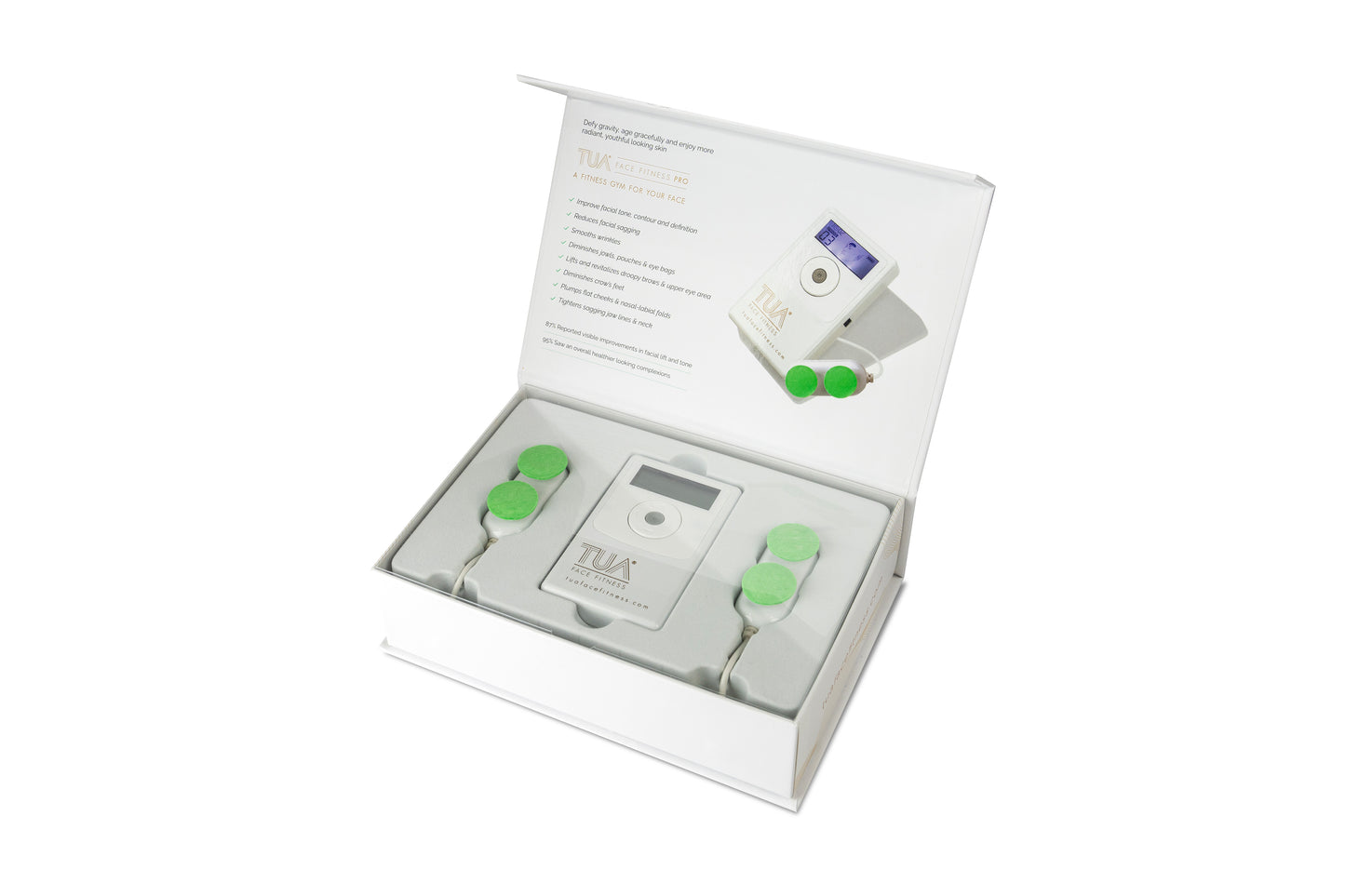 Close-up of EMS face toning device