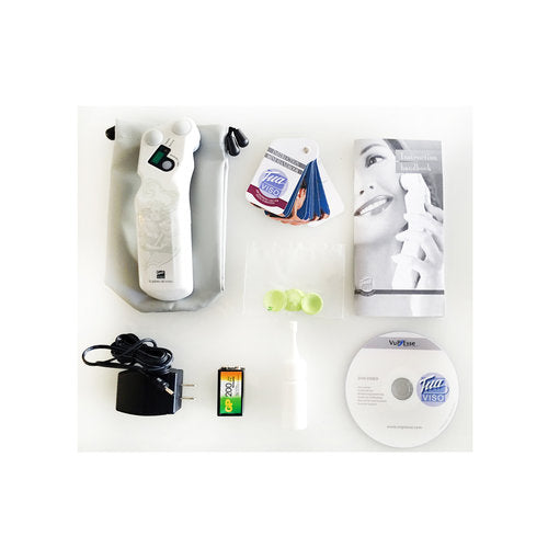 Bundle pack of TUA Viso EMS facial massager showing electrodes and sponges